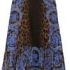 Versace Printed Silkchiffon Skirt in Blue - Lyst