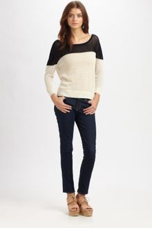 Wren Open-weave Colorblock Sweater - Lyst