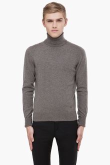 Yves Saint Laurent Grey Melange Cashmere Turtleneck - Lyst