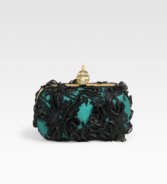 Alexander McQueen Punk Baroc Ribbon Lace Box Clutch - Lyst
