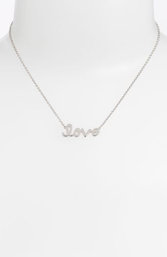 Ariella Collection Messages Love Script Pendant Necklace - Lyst