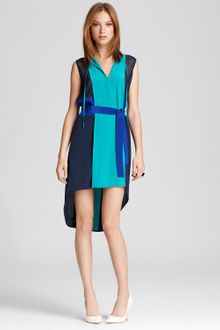 BCBGMAXAZRIA Color Block Dress Rylie with Belt Tie - Lyst