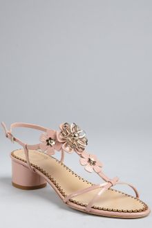 Dior Pale Rose Patent Leather Flower Detail Sandals - Lyst
