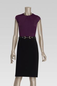 Gucci Short Sleeve Belted Dress with Gathered Neck - Lyst