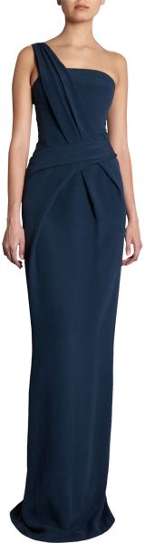 J. Mendel One Shoulder Gown in Blue - Lyst