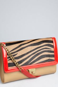 Jimmy Choo Tan Leather And Calf Hair Cassie Convertible Shoulder Bag - Lyst