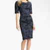 Lela Rose Side Ruched Dress in Blue (midnight) - Lyst