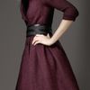 Burberry Full Skirted Tweed Coat in Purple (elderberry) - Lyst