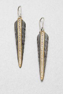 Elizabeth And James White Sapphire Accented 23k Gold Sterling Silver Drop Earrings - Lyst