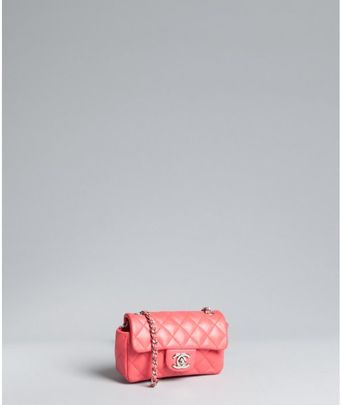 Chanel Salmon Quilted Leather Classic Mini Crossbody Bag - Lyst