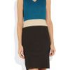 Dkny Colorblock Ramieblend Dress in Blue (petrol) - Lyst