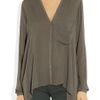 Helmut Lang Lush Voile Top in Gray - Lyst