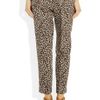 J.crew Café Leopardprint Cropped Linen Pants in Animal (leopard) - Lyst