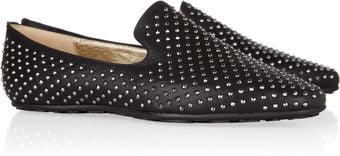 Jimmy Choo Wheel Studded Leather Loafers - Lyst