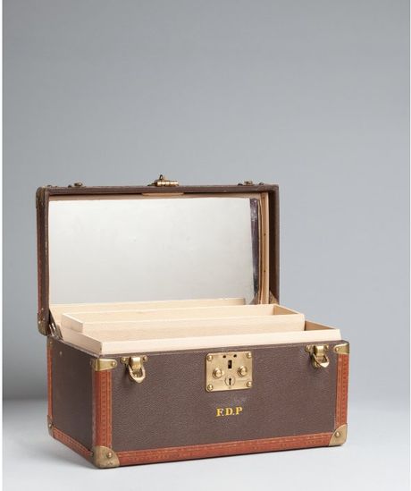 Louis Vuitton Brown Leather Vintage Vanity Case in Brown | Lyst