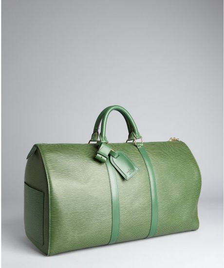 Louis Vuitton Green Epi Leather Keepall 50 Bag in Green | Lyst