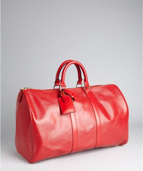 Louis Vuitton Red Epi Leather Keepall 45 Vintage Travel Bag in Red | Lyst