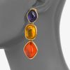 Oscar De La Renta Stone Accented Graduated Drop Clipon Earrings in Gold - Lyst