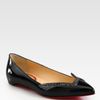 Christian Louboutin Pigalove Patent Leather Crystalcoated Flats in Black - Lyst
