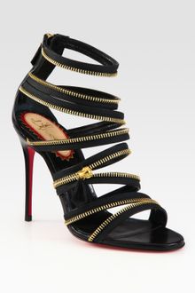 Christian Louboutin Unzip Leather Sandals - Lyst
