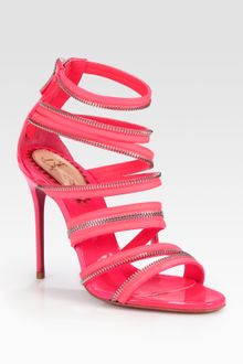 Christian Louboutin Unzip Patent Leather Sandals - Lyst