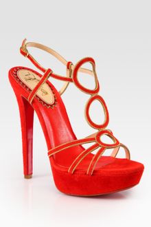 Christian Louboutin Troisronds Suede and Chain Platform Sandals - Lyst