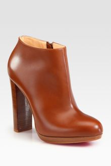 Christian Louboutin Leather Woodenheel Platform Ankle Boots - Lyst