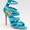 Christian Louboutin Unzip Suede Sandals in Blue (turquoise) - Lyst