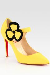 Christian Louboutin Pensee Satin and Suede Pumps