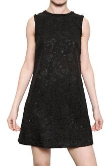 Dolce & Gabbana Mixed Wool Lace A Line Dress - Lyst
