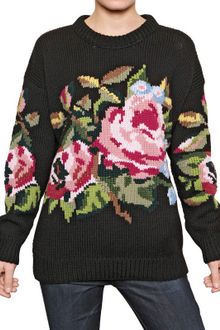 Dolce & Gabbana Intarsia Wool Knit Sweater - Lyst