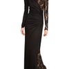 Emilio Pucci Long Wool Dress with Lace in Black - Lyst