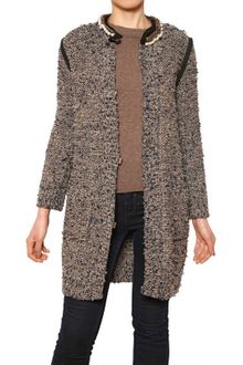Lanvin Embroidered Wool Blended Tweed Coat - Lyst