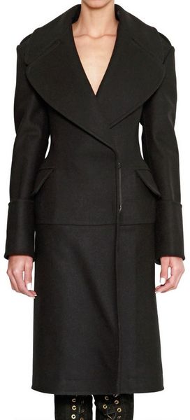 McQ by Alexander McQueen Heavy Felt Wool Long Military Coat - Lyst