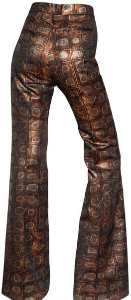 Rochas 3d Rayon Brocade High Waisted Trousers - Lyst