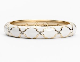 Sequin Medium Crystal Detail Hinged Bangle - Lyst