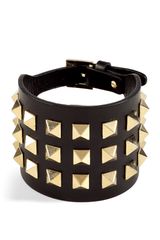 Valentino Black and Gold Studded Bracelet