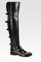 Valentino Overtheknee Bow Leather Boots