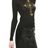 Versace Jewelled Cross Wool Knit Sweater in Black - Lyst