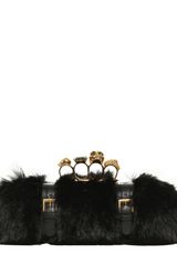 Alexander McQueen Knuckle Box Fur Clutch
