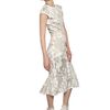 Alexander Mcqueen Wool Rayon Jacquard Peplum Dress in White - Lyst