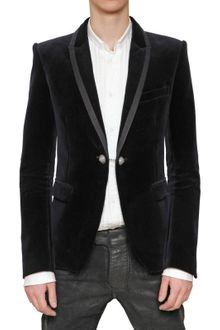 Balmain Satin Piping Velvet Jacket - Lyst