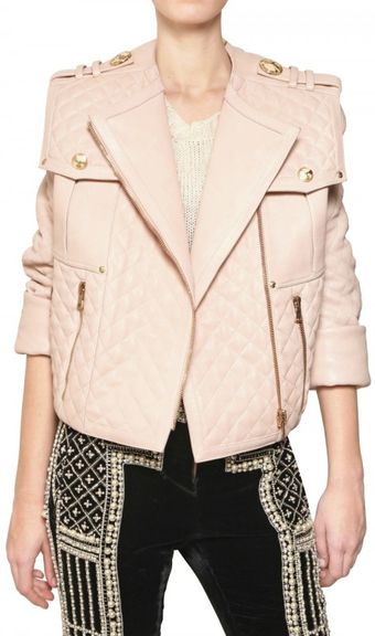 Balmain Quilted Oversize Nappa Leather Jacket - Lyst