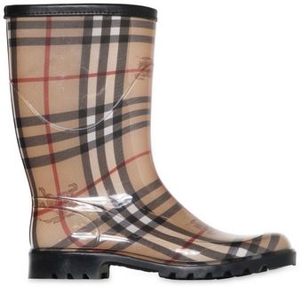 Burberry 30mm Checked Rain Boots - Lyst