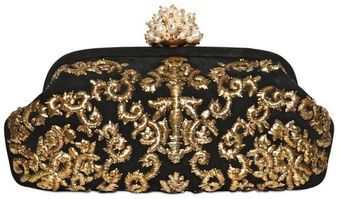 Dolce & Gabbana Miss Dea Embroidered Suede Clutch - Lyst
