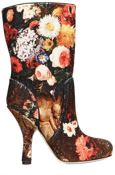 Dolce & Gabbana 110mm Gisele Brocade Cotton Boots in Multicolor (multi) - Lyst
