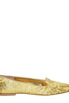 Dolce & Gabbana 10mm Brocade Gold Loafers - Lyst