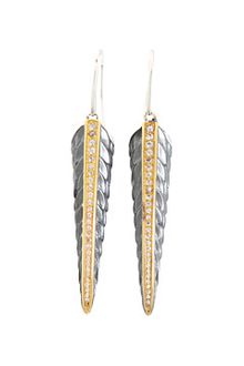 Elizabeth And James Feather Drop Earrings with Sapphire - Lyst