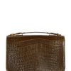 Emilio Pucci Suede Croco Printed Leather Top Handle in Brown (green) - Lyst