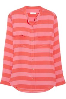 Equipment Signature Striped Washedsilk Shirt - Lyst